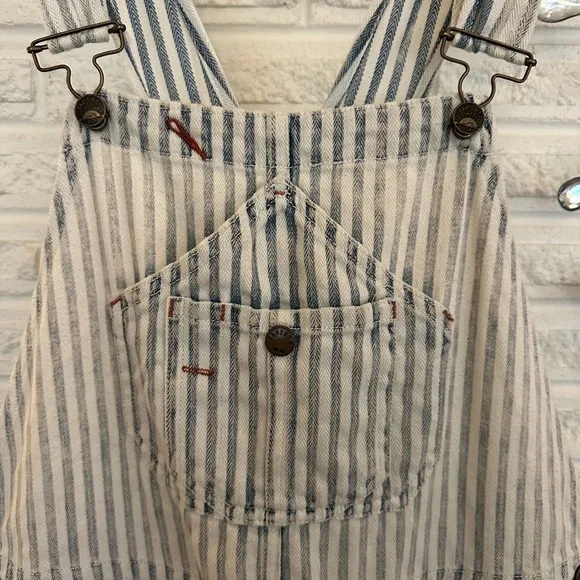 Faherty Women's Striped Blue and White Topsail Classic Overalls - Picture 10 of 13